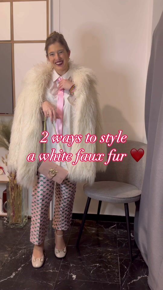 2 ways to style a white faux fur 🎀