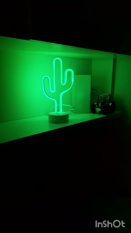 LED neon table lamp with base Cactus green OEM