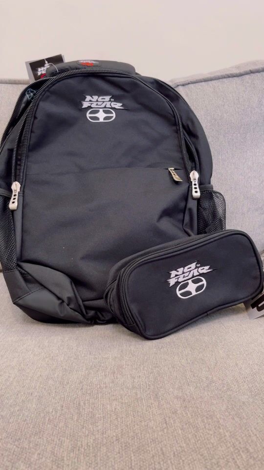 School bag and pencil case in black color!