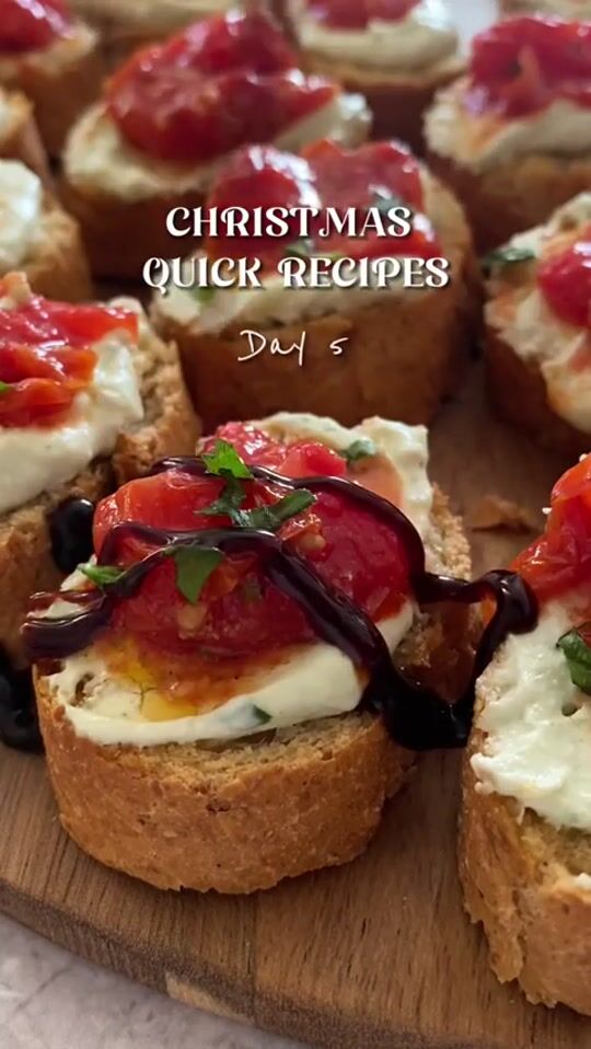 Christmas quick recipes (day 5) | Bruschetta with roasted cherry tomatoes