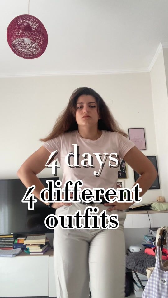 4 days 4 different outfits with white pants ?