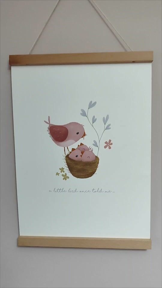 Poster pentru copii Little Dutch cu flori roz mici 42x30cm.