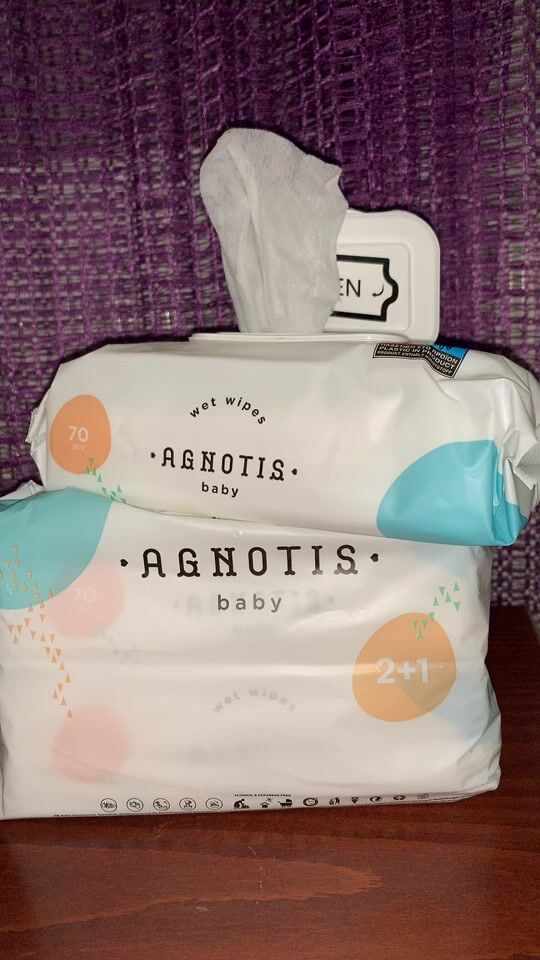 Agnotis Baby (Hypoallergenic Baby Wipes Parabens Alcohol Free) 2+1💯