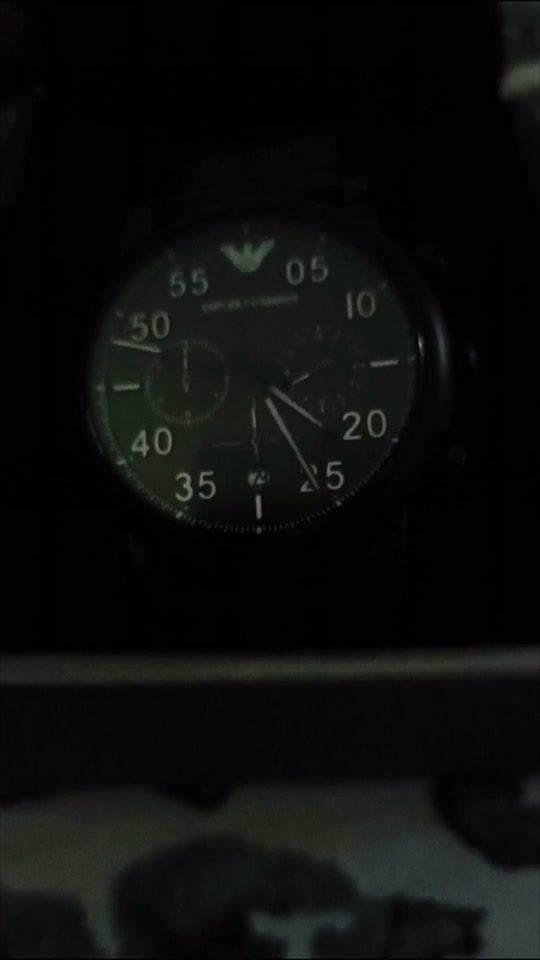 Emporio Armani ρολόι χρονογράφος μπαταρίας με μαύρο λουράκι