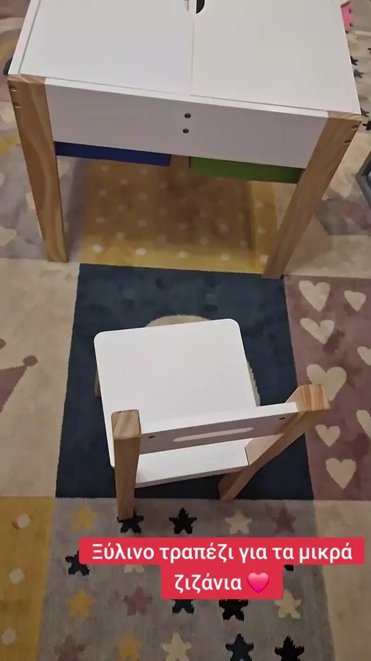 Children's table with chairs and storage space