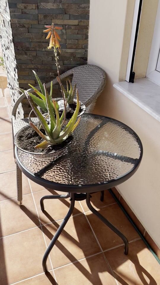 Αξιολόγηση για Lima Outdoor Table for Small Spaces with Glass Surface and Metal Frame Gray 60x60x70cm