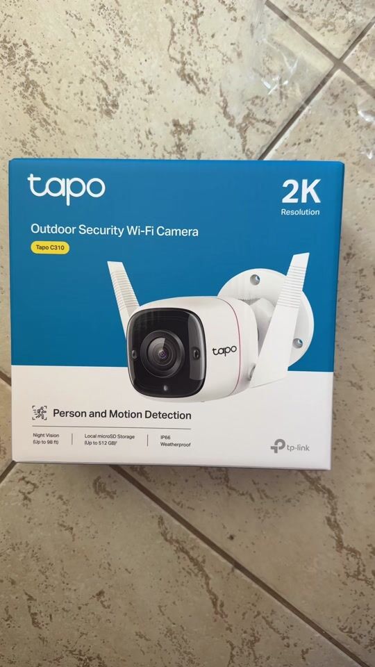 TP-LINK waterproof wifi surveillance camera with two-way communication.