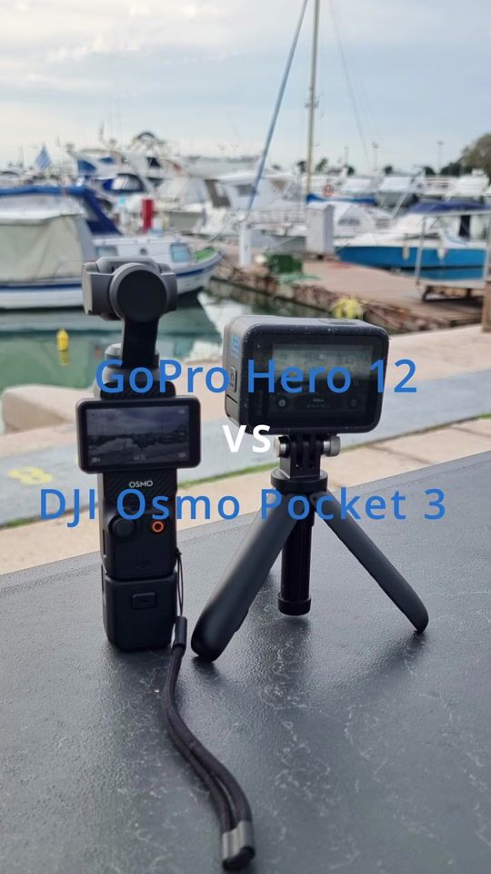 Videoclip de comparație între GoPro Hero 12 și DJI Osmo Pocket 3