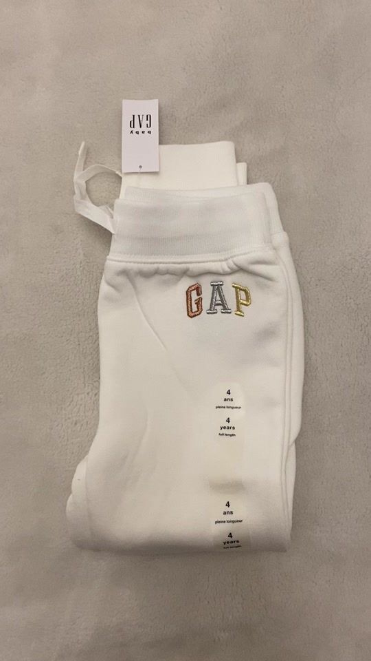 GAP Παιδικό Παντελόνι Φόρμας Λευκό Logo Pull-on