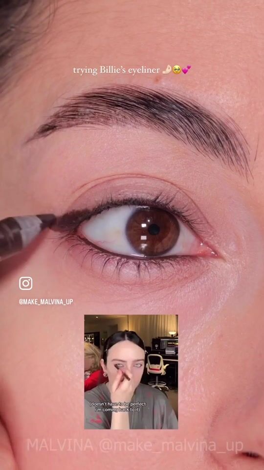 I'm trying Billie Eilish's eyeliner technique ??