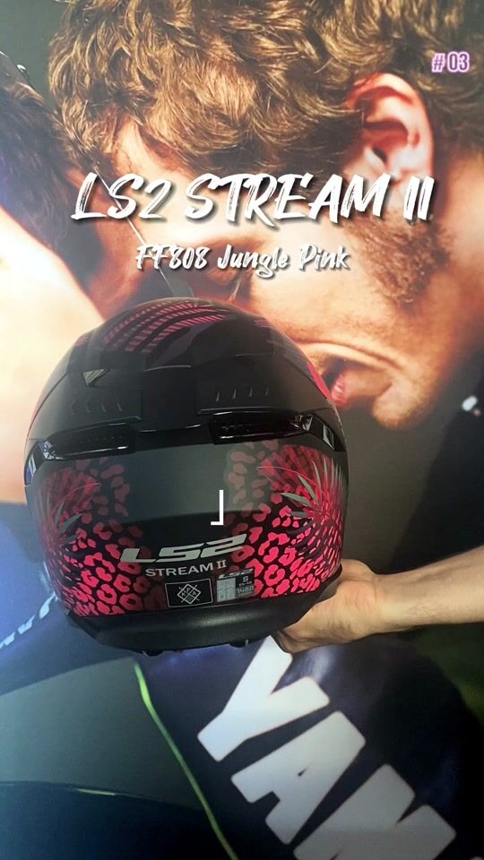 LS2 Stream II Jungle Pink Κράνος Μηχανής Full Face ECE 22.06 1550gr με Sunvisor