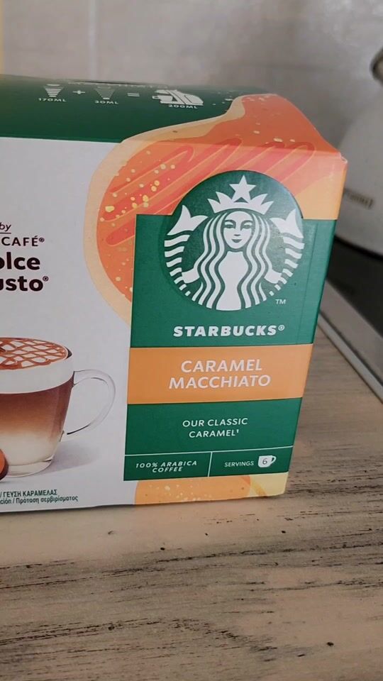 Αξιολόγηση για Starbucks Κάψουλες Machiatto Caramel Macchiato Συμβατές με Μηχανή Dolce Gusto 12caps