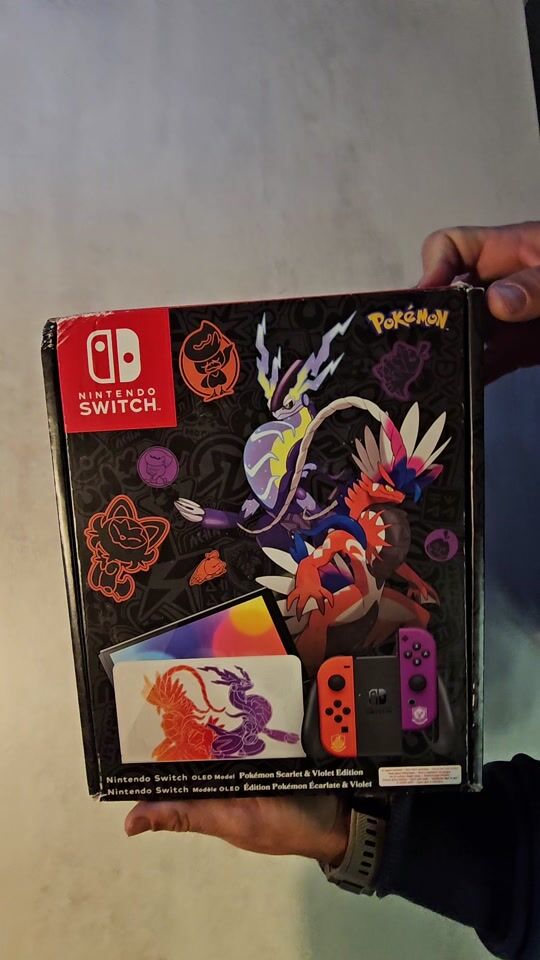 Nintendo switch oled Scarlet and violet unboxing 