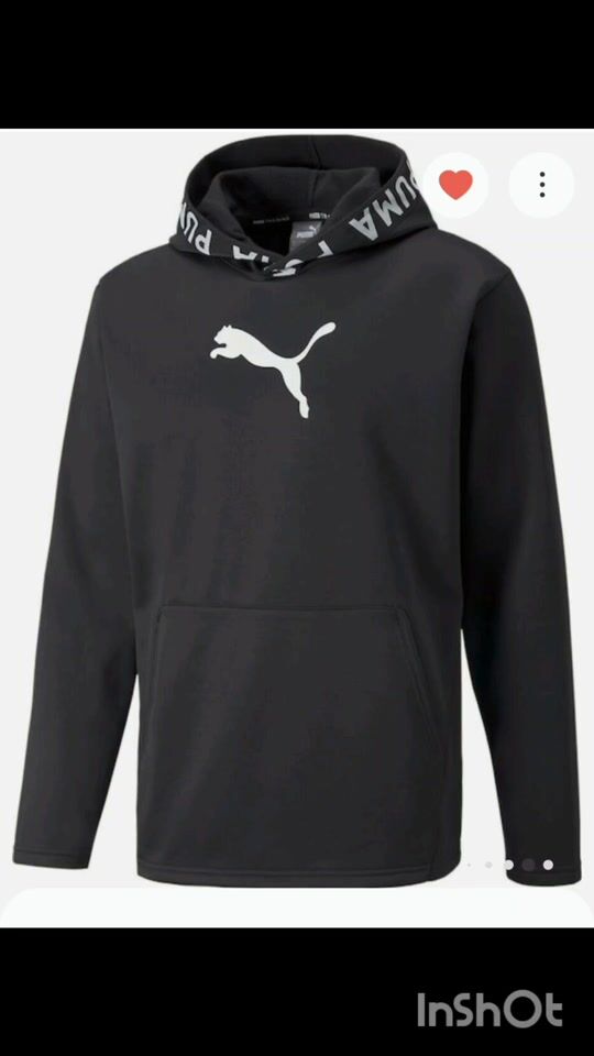 Puma Train Power Herren Kapuzen-Fleecepullover mit Taschen Schwarz