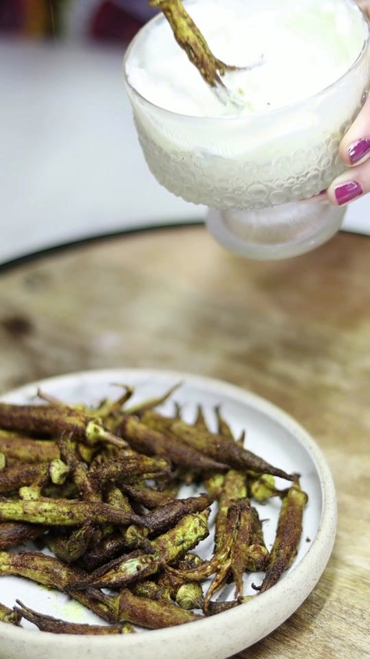 Okra-Snack im Airfryer