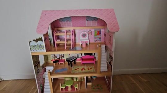 Moni Mila Wooden Dollhouse with Floors & Accessories