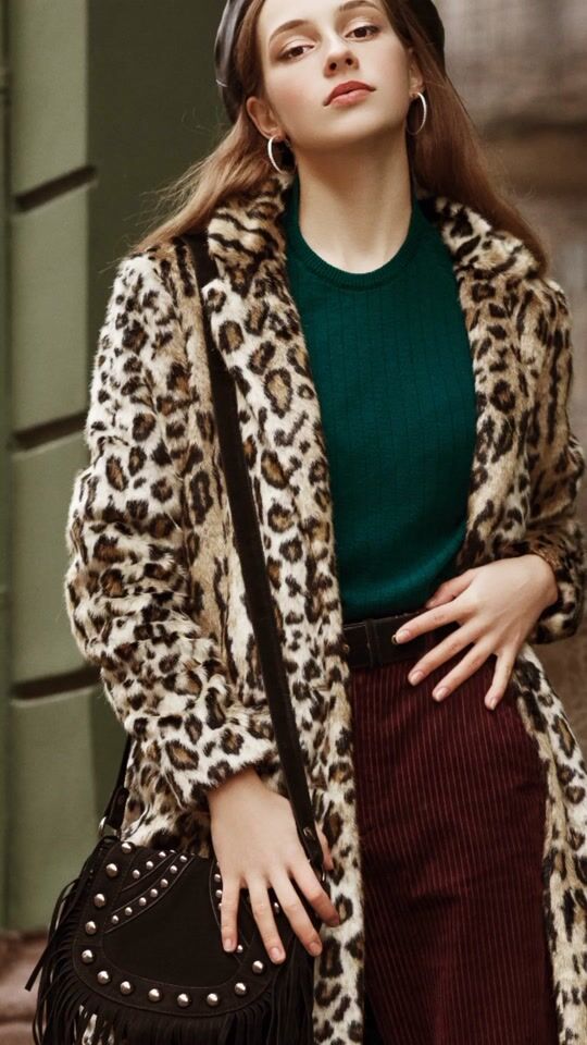 Animal print coat with personality