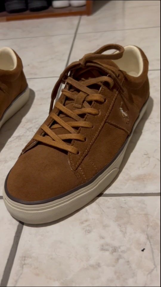 Review for Ralph Lauren Sayer Leather Low-Top Trainer Men's Sneakers Brown