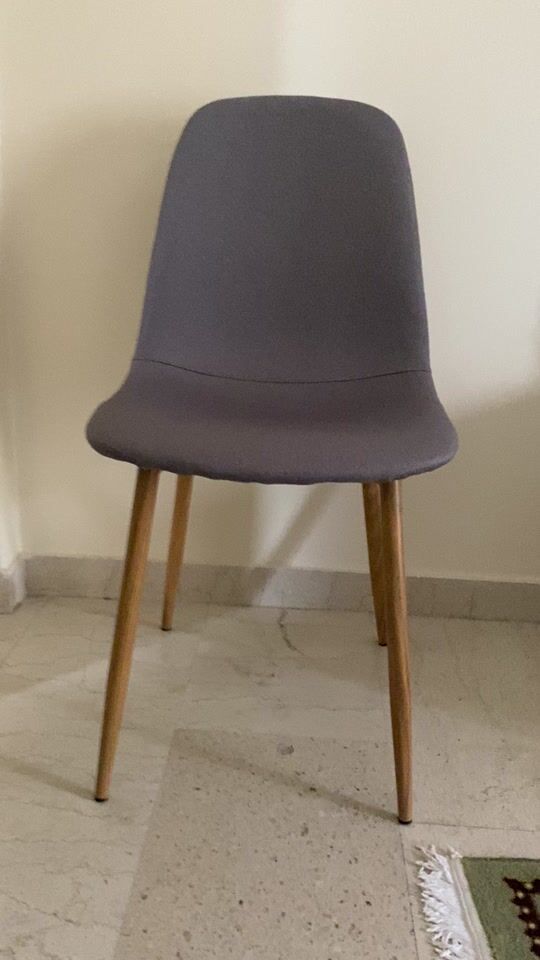 Celina Καρέκλες Τραπεζαρίας με Υφασμάτινη Επένδυση Γκρι 45x54x85εκ